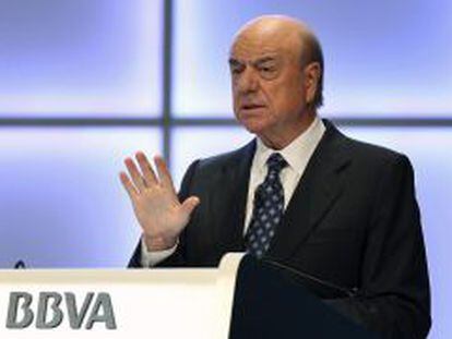 El presidente del BBVA, Francisco Gonz&aacute;lez, en la junta de accionistas de marzo de 2013.