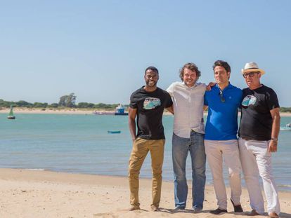 Boré Buika, Salva Reina, Álvaro Díaz y Antonio Pérez, en Sanlúcar.