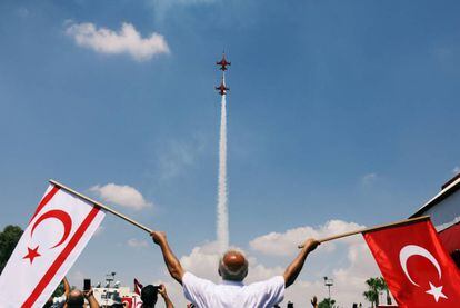 Conmemoración de la invasión turca de 1974 en Nicosia Norte, el 20 de julio.
