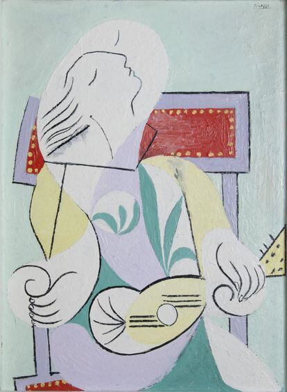 'Mujer joven con mandolina', 1932. Óleo sobre tabla, 83,2 x 67 cm.  University of Michigan Museum of Art. Regalo de The Carey Walker Foundation 1994/1.69