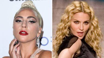 Lady Gaga (izquierda) y Madonna (derecha). 