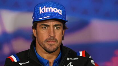 Fernando Alonso en una rueda de prensa el 30 de junio, en Silverstone.