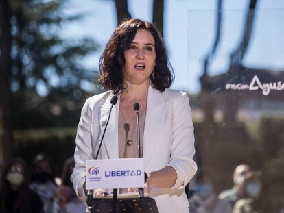 La presidenta de la Comunidad de Madrid y candidata a la reelección por el PP, Isabel Díaz Ayuso.