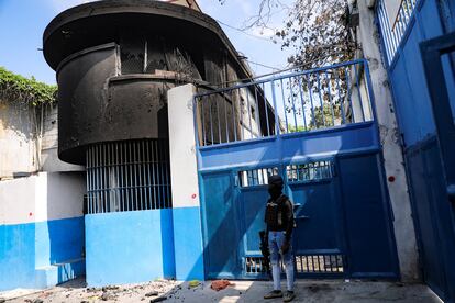 La Penitenciaría Nacional de Haití, este jueves tras el incendio.