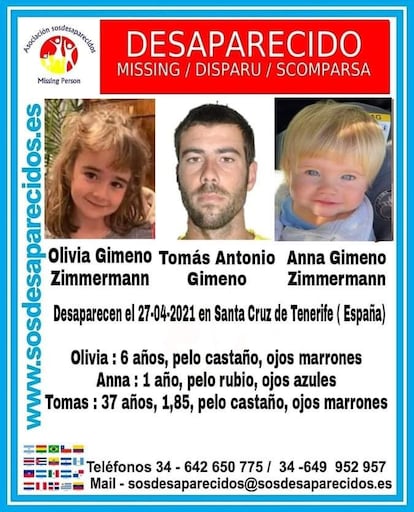 Cartel facilitado por la organización SOS Desaparecidos.