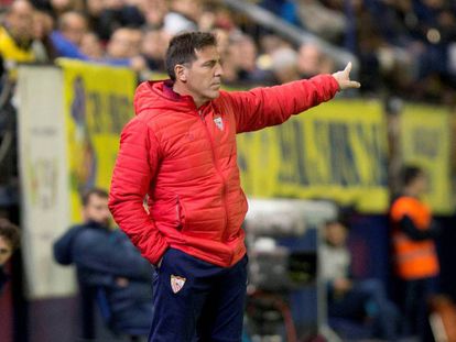 Eduardo Berizzo durante el partido del Sevilla ante el Villareal.