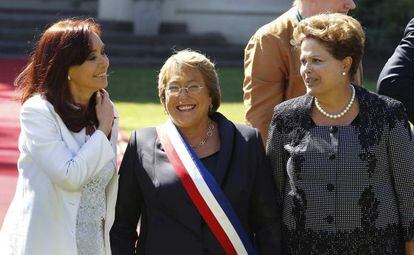 La presidentas de Argentina, Chile y Brasil