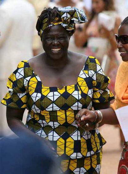 Wangari Maathai, premio Nobel de la Paz, ayer en Henley (Suráfrica).