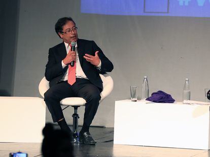Gustavo Petro durante un debate presidencial en mayo de 2018.