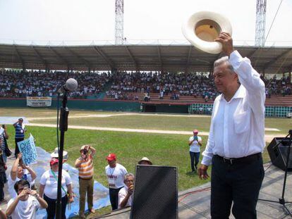 Andrés Manuel López Obrador en un evento el 24 de abril.