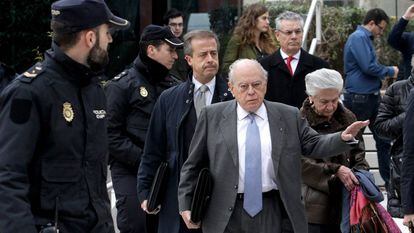 Jordi Pujol en la salida de la Audiencia Nacional en 2016.