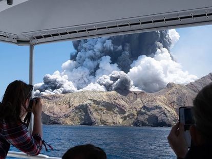 Momentos después de la explosión del volcán.