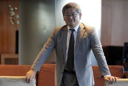 Masahiko Yamada presidente de supercomputac&oacute;n mundial de Fujitsu, posa en el Hotel Eurostars de Madrid.