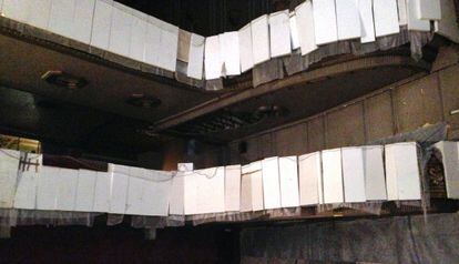 Estado actual de la platea y los dos primeros pisos de butacas del Palacio de la Música.