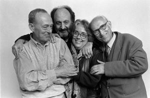 Xavier Miserachs, Leopold Pomés, colita y Oriol Maspons en 1997.