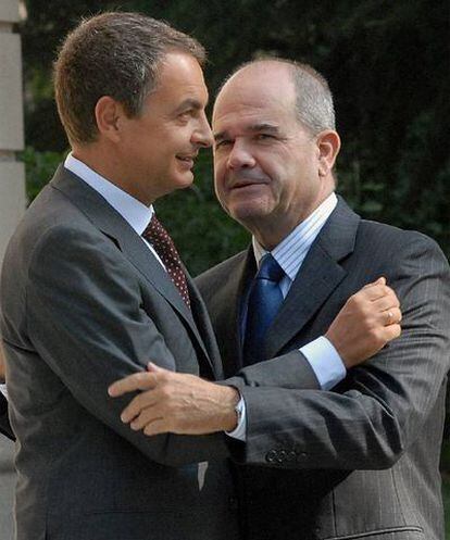 José Luis Rodríguez Zapatero y Manuel Chaves, en el palacio de la Moncloa.