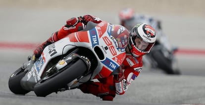 Jorge Lorenzo, piloto de la escudería Ducati, el domingo pasado en Austin (Texas,EEUU), en el GranPremio de las Américas de MotoGP. efe
