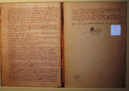 Última página del diario de Andrés de Urdaneta.