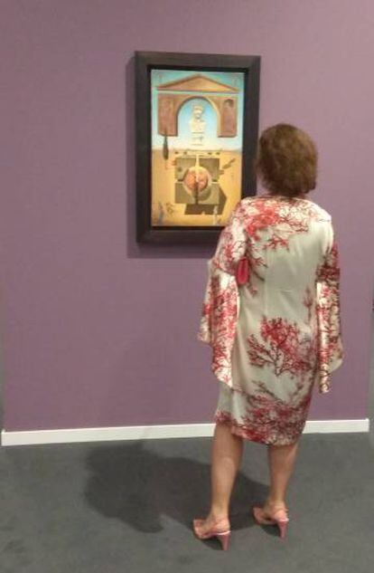 'Desmaterialización cerca de la nariz de Nerón', pintada por Dalí en 1947, que puede verse en la exposición de Mónaco.