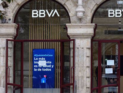 Una sucursal del BBVA en Valladolid, en una imagen de archivo.