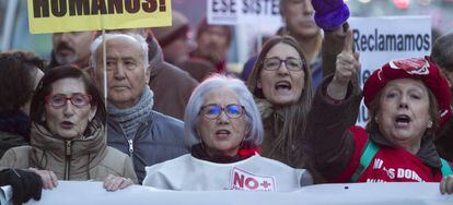 Manifestaci&oacute;n contra la precariedad en el trabajo, en Madrid. 