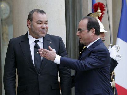 El president Hollande rep al rei Mohamed VI en l'Elisi.