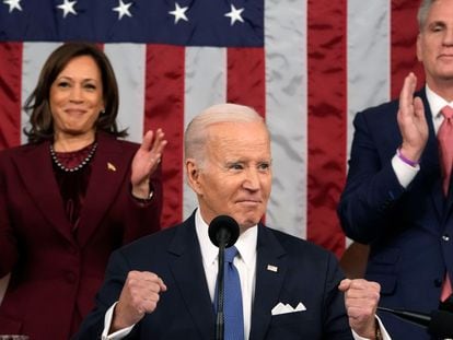 Joe Biden, durante un momento del discurso del estado de la Unión.