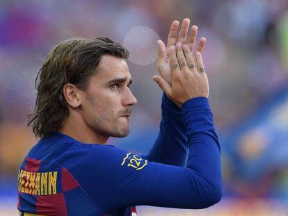 Griezmann, en el Camp Nou. 