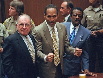 O.J. Simpson, en el momento de ser absuelto, el 3 de octubre de 1995.