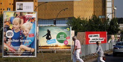 Cartelería electoral en Berlín.