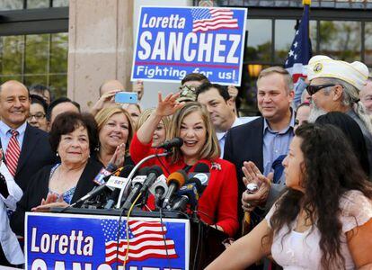 Loretta Sánchez anuncia su candidatura, el jueves en Santa Ana.