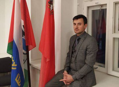Alexánder Solovyov, miembro del Consejo federal del movimiento Rusia Abierta, en la sede de la entidad en Moscú.