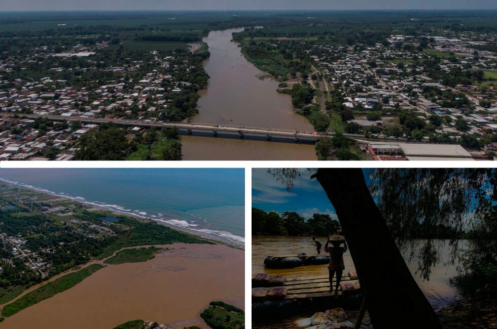 La desembocadura del río Suchiate, entre México y Guatemala