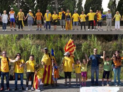 La Asamblea Nacional Catalana cuelga en la red la ‘gigafoto’ de la vía catalana