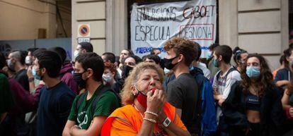 Paralización de un desahucio en Barcelona, este mes de septiembre.