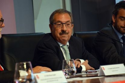 El presidente del CGPJ, Rafael Mozo, en unas jornadas en Sarria (Lugo), este martes.