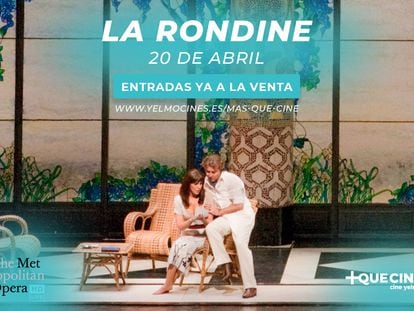 +Que Cine celebra el centenario de la muerte de Puccini con la proyección de la ópera 'La Rondine', en directo desde Nueva York.