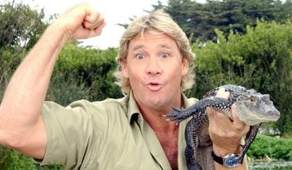 Steve Irwin, especialista en reptiles conocido como "El cazador de cocodrilos"