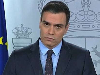 Pedro Sánchez, en su comparecencia de este sábado.