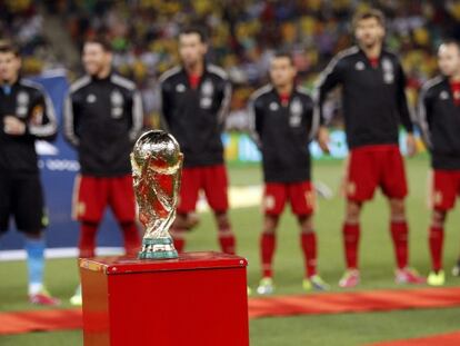 El trofeo del Mundial, en el Soccer City.