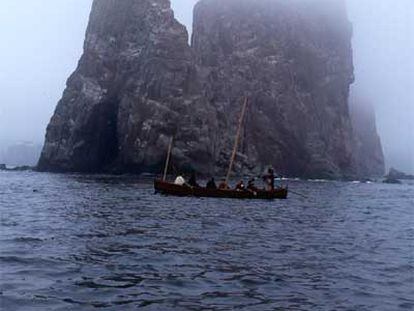 Imagen de los expedicionarios del centro guipuzcoano Ontziola mientras navegaban por aguas de Terranova.