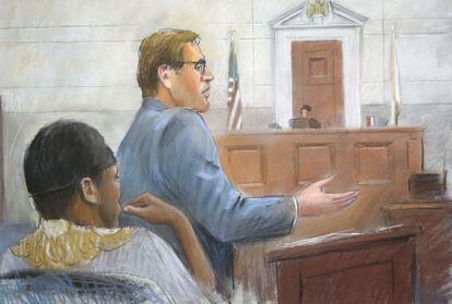 Dibujo del juicio contra el presunto terrorista de Al Qaeda Umar Farouk Abdulmutallab.