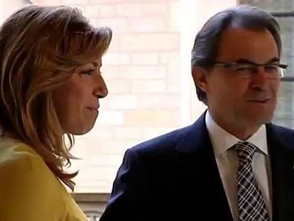 Susana Díaz presenta a Mas un plan para desatascar el desafío soberanista