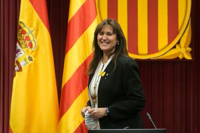 Laura Borràs, presidenta del Parlament, en la sesión constitutiva de la XIII legislatura.