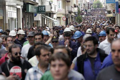 Imagen de la protesta en Ferrol