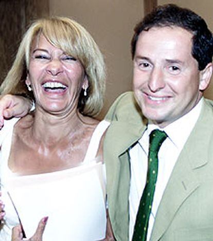 Isabel García Marcos y Carlos Fernández, tras la rueda de prensa.