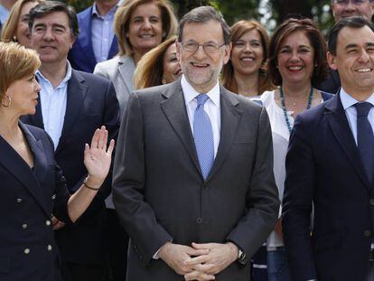 Cospedal, Rajoy y Mart&iacute;nez-Maillo, este martes.