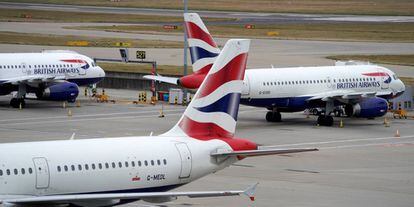 Aviones de British Airways en el aeropuerto de Londres-Heathrow.