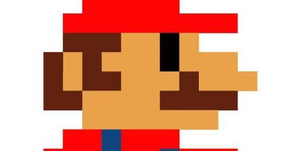 El primer Mario de la historia, 16x32 píxeles de fontanero bigotudo.