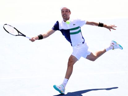 Roberto Bautista, durante el partido contra Pospisil en la pista Louis Armstrong.